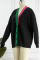 Red Casual Solid Patchwork Cardigan Collar Outerwear