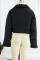 Black Casual Street Solid Bandage Patchwork Turndown Collar Outerwear