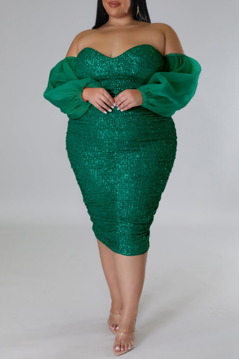 Champagne Sexy Formal Patchwork Hollowed Out Backless Off The Shoulder Evening Dress Plus Size