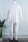 White Casual Solid Patchwork Turtleneck Plus Size Two Pieces