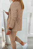 White Casual Street Plaid Patchwork Turndown Collar Long Sleeve Two Pieces