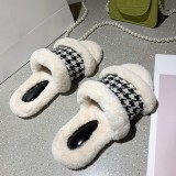 Cream White Casual Patchwork Round Keep Warm Comfortable Shoes