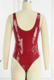 Red Sexy Solid Patchwork Backless Zipper Lingerie