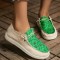 Black Casual Patchwork Printing Round Comfortable Flats Shoes