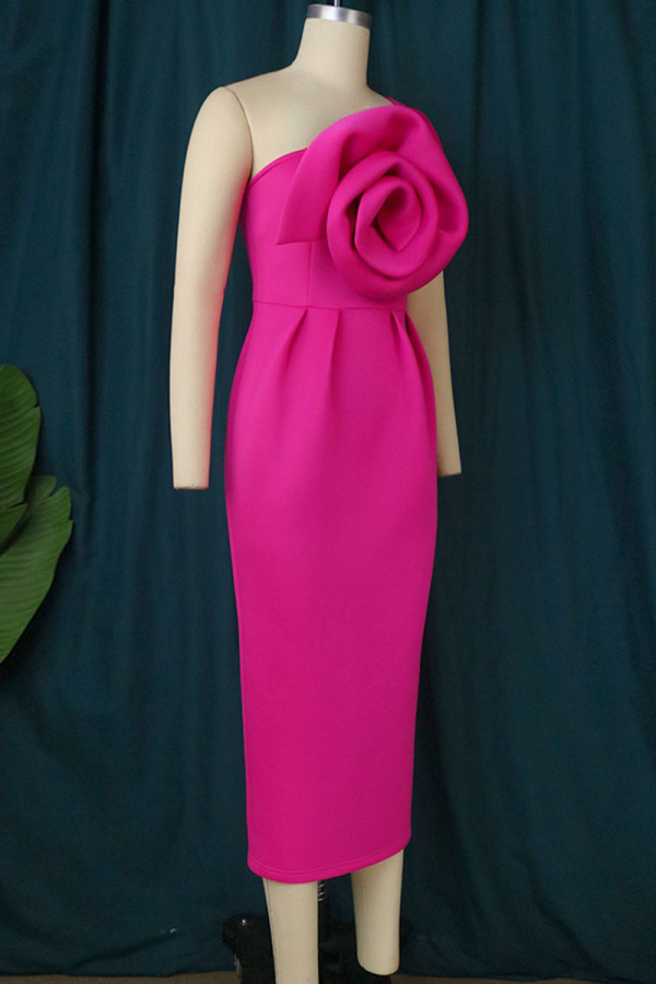 Rosé Ribbed Collar Dress