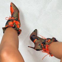 Colour Casual Patchwork Frenulum Pointed Out Door Shoes (Heel Height 3.34in)