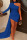 Blue Sexy Solid Patchwork Asymmetrical Half A Turtleneck One Step Skirt Dresses