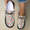 Green Casual Patchwork Printing Round Comfortable Flats Shoes