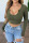 Olive Green Sexy Solid Patchwork U Neck Tops