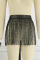 Black Sexy Solid Patchwork Sequined Hot Drill High Waist Straight Solid Color Bottoms