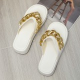 White Casual Patchwork Solid Color Round Comfortable Shoes