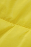 Yellow Fashion Casual Solid Cardigan Mandarin Collar Outerwear