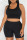 Black Casual Solid Patchwork U Neck Sleeveless Two Pieces