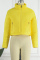 Orange Fashion Casual Solid Cardigan Mandarin Collar Outerwear
