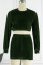 Green Sexy Solid Basic O Neck Long Sleeve Two Pieces