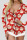 White Red Casual Print Patchwork Buckle Feathers V Neck Skinny Jumpsuits