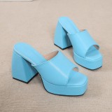 Orange Casual Patchwork Solid Color Fish Mouth Out Door Wedges Shoes (Heel Height 4.33in)
