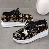Silver Casual Sportswear Patchwork Frenulum Printing Round Comfortable Out Door Sport Shoes
