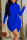 Blue Sexy Solid Patchwork Asymmetrical Turtleneck Long Sleeve Dresses