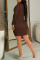 Burgundy Sexy Solid Patchwork Asymmetrical Turtleneck Long Sleeve Dresses