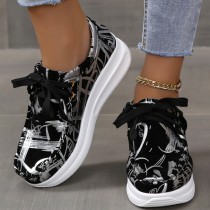 Silver Casual Sportswear Patchwork Frenulum Printing Round Comfortable Out Door Sport Shoes