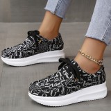 Grey Casual Sportswear Patchwork Frenulum Printing Round Comfortable Out Door Sport Shoes