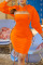 Blue Sexy Solid Bandage Hollowed Out Patchwork Hooded Collar Pencil Skirt Dresses