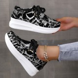 Grey Casual Sportswear Patchwork Frenulum Printing Round Comfortable Out Door Sport Shoes