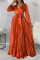 White Casual Elegant Solid Bandage Patchwork Fold V Neck Straight Dresses