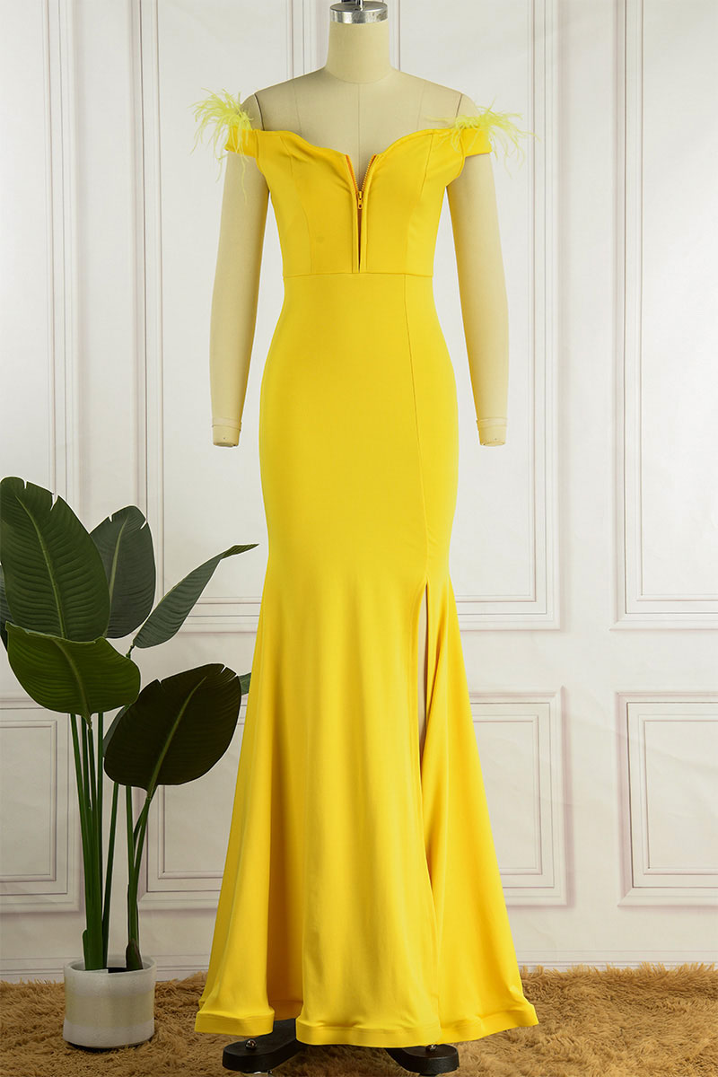 Sexy Patchwork Patchwork V Neck Evening Dress Dresses main image 1
