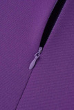 Purple Elegant Solid Patchwork Flounce O Neck One Step Skirt Dresses