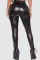 Black Casual Street Solid Bandage Patchwork High Waist Pencil Solid Color Bottoms