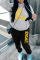 Red Casual Street Print Patchwork Hooded Collar Long Sleeve Two Pieces