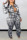 Grey Casual Plaid Print Patchwork Fold Zipper Turndown Collar Plus Size Jumpsuits