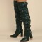 Black Casual Patchwork Solid Color Pointed Out Door Shoes (Heel Height 3.94in)