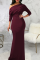 Red Street Solid Patchwork One Shoulder Trumpet Mermaid Dresses