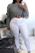 Medium Blue Casual Solid Patchwork High Waist Denim Jeans