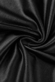 Black Sexy Solid Backless Cross Straps Slit Spaghetti Strap Sleeveless Dress Dresses