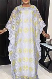White Casual Embroidery Patchwork O Neck Plus Size Two Pieces