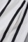 White Casual Striped Print Basic Turndown Collar Long Sleeve Two Pieces