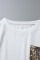 White Casual Patchwork O Neck Long Sleeve Two Pieces