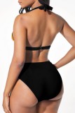 Leopard Print Sexy Print Bandage Patchwork Backless Swimwears (With Paddings)