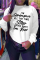 White Street Print Letter O Neck Tops