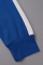 Black Casual Patchwork Contrast Zipper Collar Long Sleeve Two Pieces