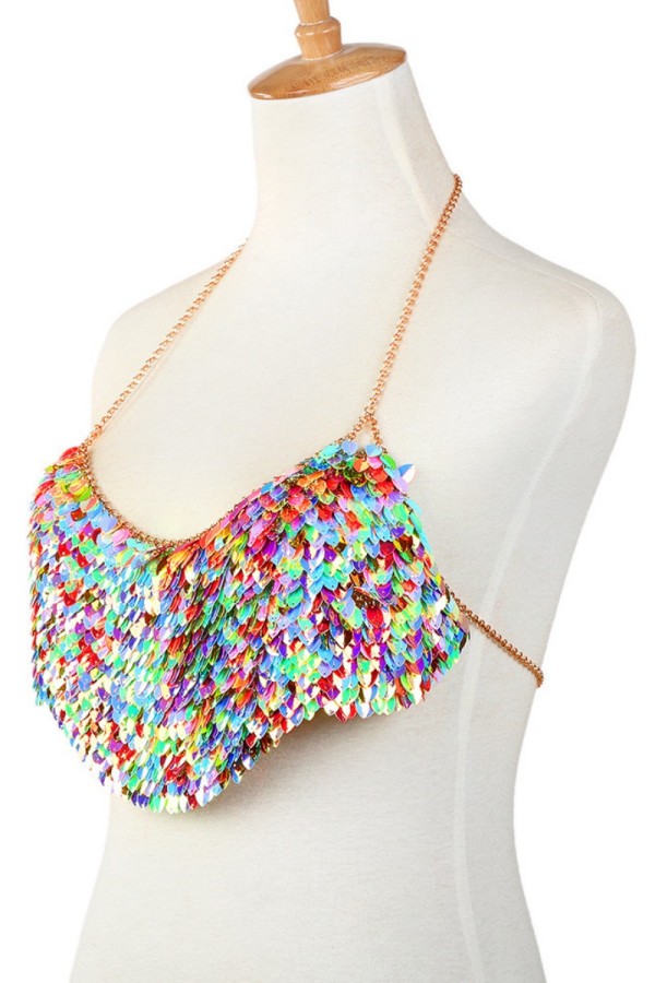 Sexy Solid Chains Halter Tops(3 Colors)
