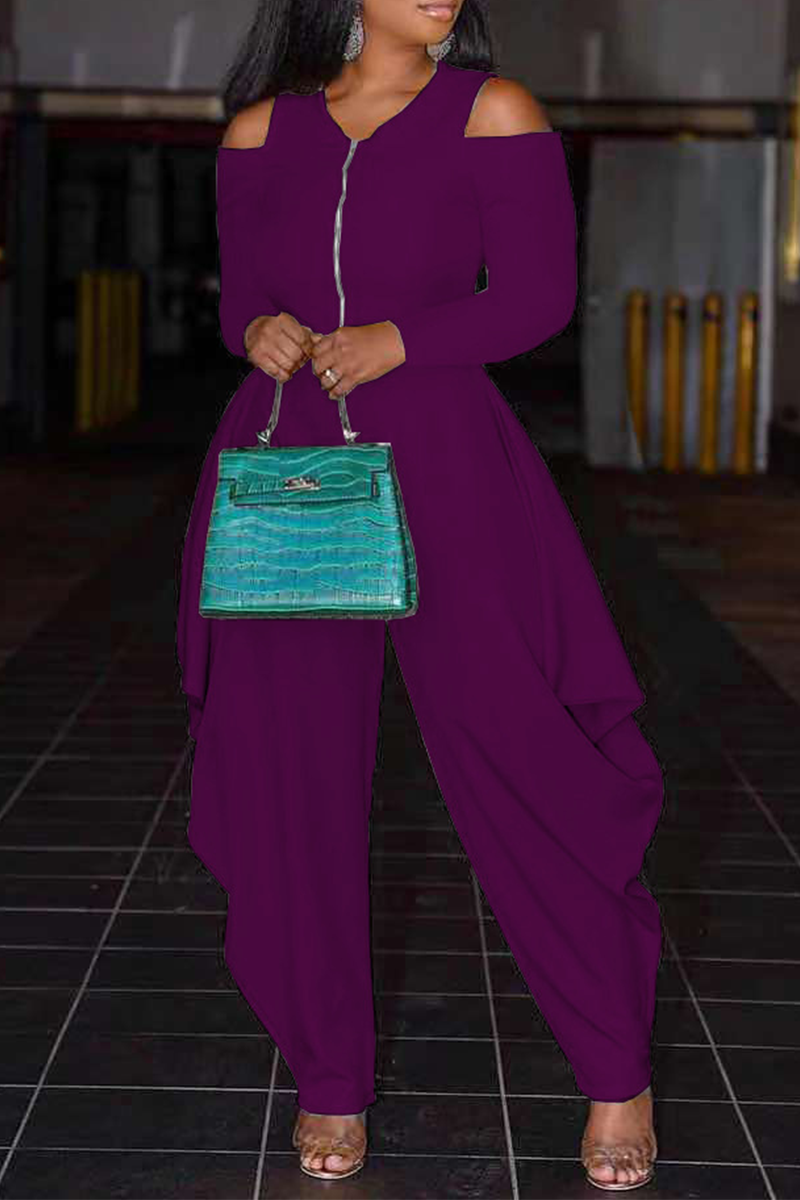 Casual Striped Patchwork O Neck Loose Jumpsuits(5 Colors)