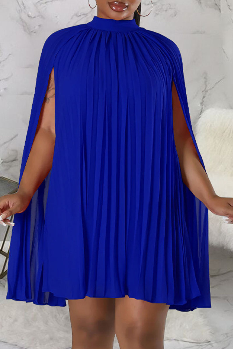 Celebrities Simplicity Solid Zipper Half A Turtleneck A Line Dresses(6 Colors)