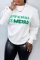 White Street Print Letter O Neck Tops