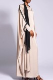 Champagne Casual Solid Patchwork Cardigan Outerwear