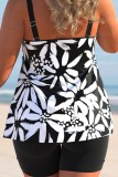 Black White Sexy Print Patchwork Backless Swimwears (With Paddings)